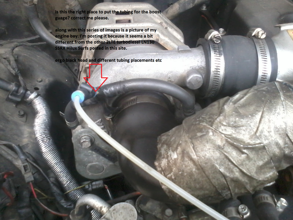 Turbo Boost tubing, The right place to attach them Hilux Surf